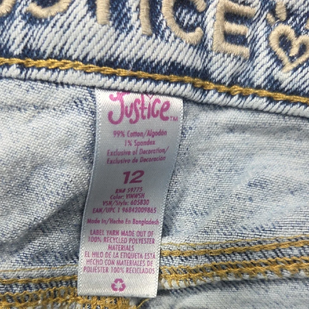 Justice Light Blue Distressed Jean Shorts